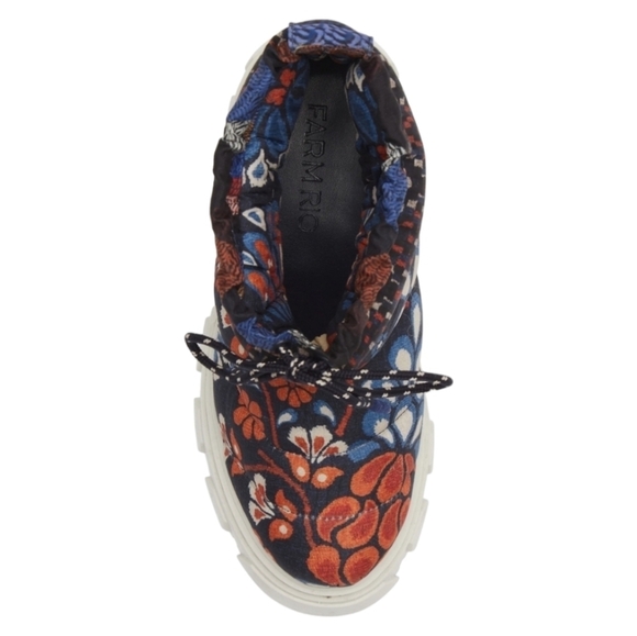 FARM RIO Lug Sole Puffer Bootie Pineapple Flower Women's 9 Chunky Floral Quilted - Picture 9 of 16